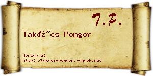 Takács Pongor névjegykártya